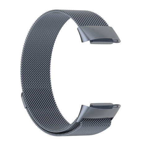 Strap-it® Strap-it Fitbit Charge 5 Milanese band (space grey) Strap-it® Strap-it Fitbit Charge 5 Milanese band (space grey)