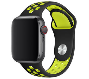 Strap-it® Apple Watch SE sport band (zwart/geel)