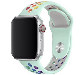 Apple Watch SE sport band lichtblauw kleurrijk Smartwatchbanden