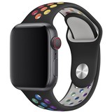 Strap-it® Apple Watch SE sport band (zwart/kleurrijk)