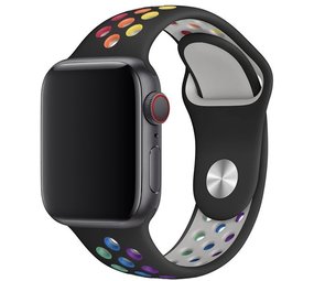 Strap-it® Apple Watch SE sport band (zwart/kleurrijk)