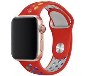Strap-it® Apple Watch SE sport band (rood/kleurrijk)