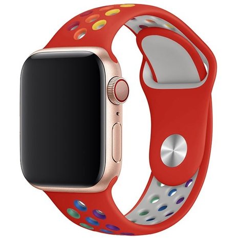 Strap-it® Strap-it Apple Watch SE sport band (rood/kleurrijk)