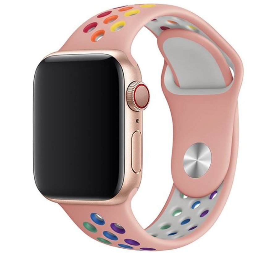 Apple Watch SE sport band (roze/kleurrijk) - Smartwatchbanden.nl