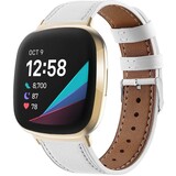Strap-it® Fitbit Sense bandje leer (wit)