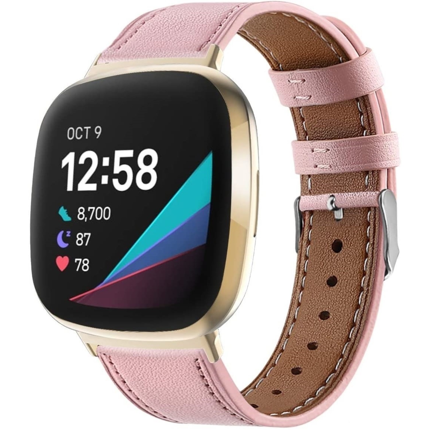 Fitbit Versa 3 bandje leer roze Smartwatchbanden