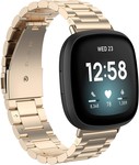 Strap-it® Strap-it Fitbit Versa 3 stalen band (champagne goud)