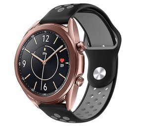 Strap-it® Samsung Galaxy Watch 3 sport band 41mm (zwart/grijs)