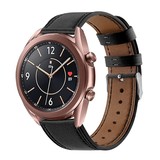 Strap-it® Samsung Galaxy Watch 3 bandje leer 41mm (strak-zwart)