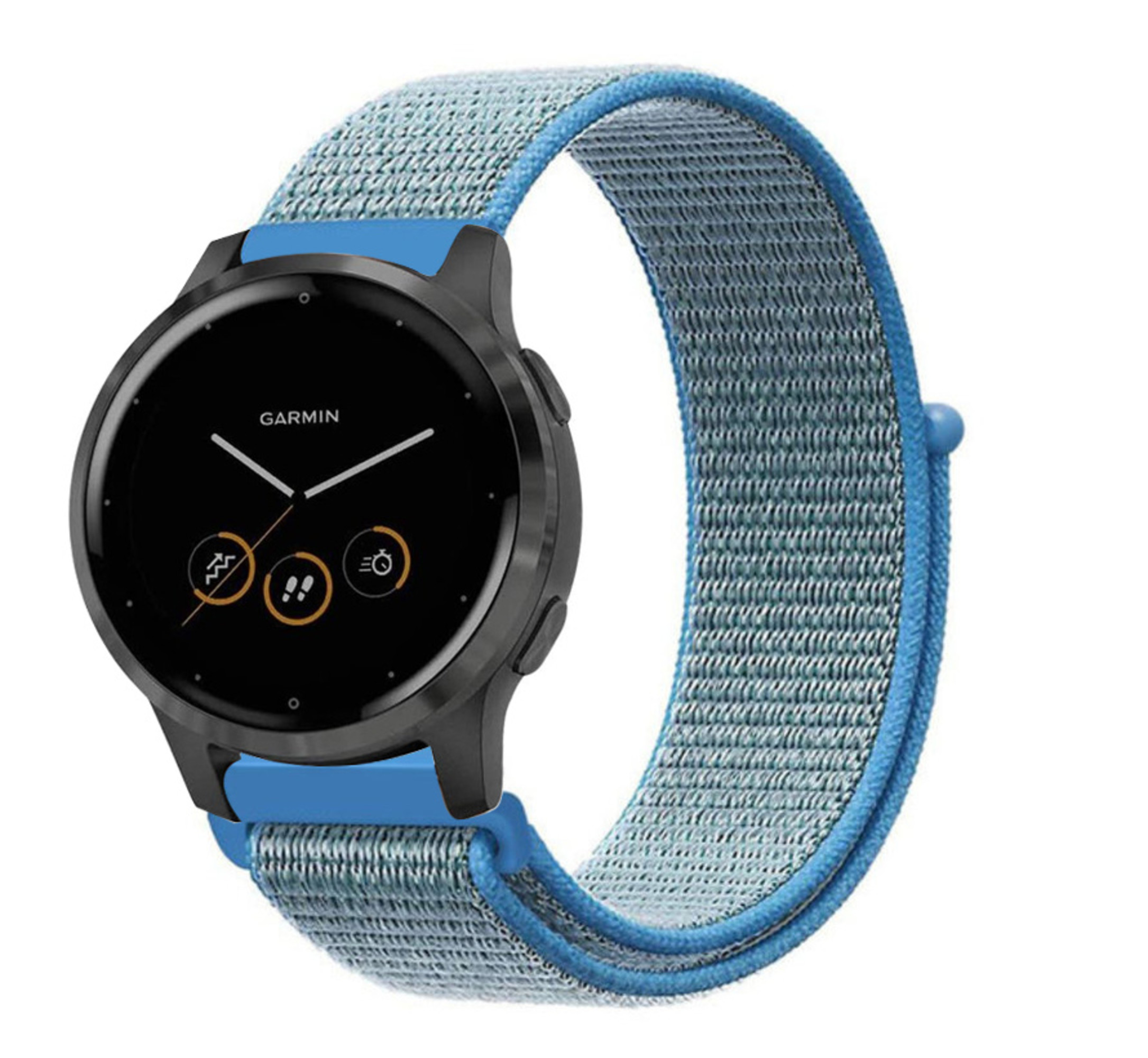 Garmin Vivoactive 4s nylon band (blauw) Smartwatchbanden.nl