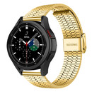 Strap-it® Strap-it Samsung Galaxy Watch 4 Classic 42mm roestvrij stalen band (goud)
