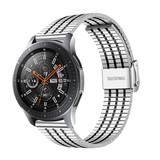 Strap-it® Samsung Galaxy Watch 46mm roestvrij stalen band (zilver/zwart)