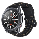Strap-it® Samsung Galaxy Watch 3 leren bandje 45mm  (zwart)