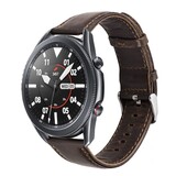 Strap-it® Samsung Galaxy Watch 3 leren bandje 45mm (donkerbruin)