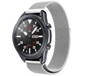 Strap-it® Samsung Galaxy Watch 3 Milanese band 45mm (zilver)