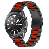 Strap-it® Samsung Galaxy Watch 3 stalen band 45mm (zwart/rood)