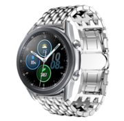 Strap-it® Samsung Galaxy Watch 3 - 45mm stalen draak band (zilver)