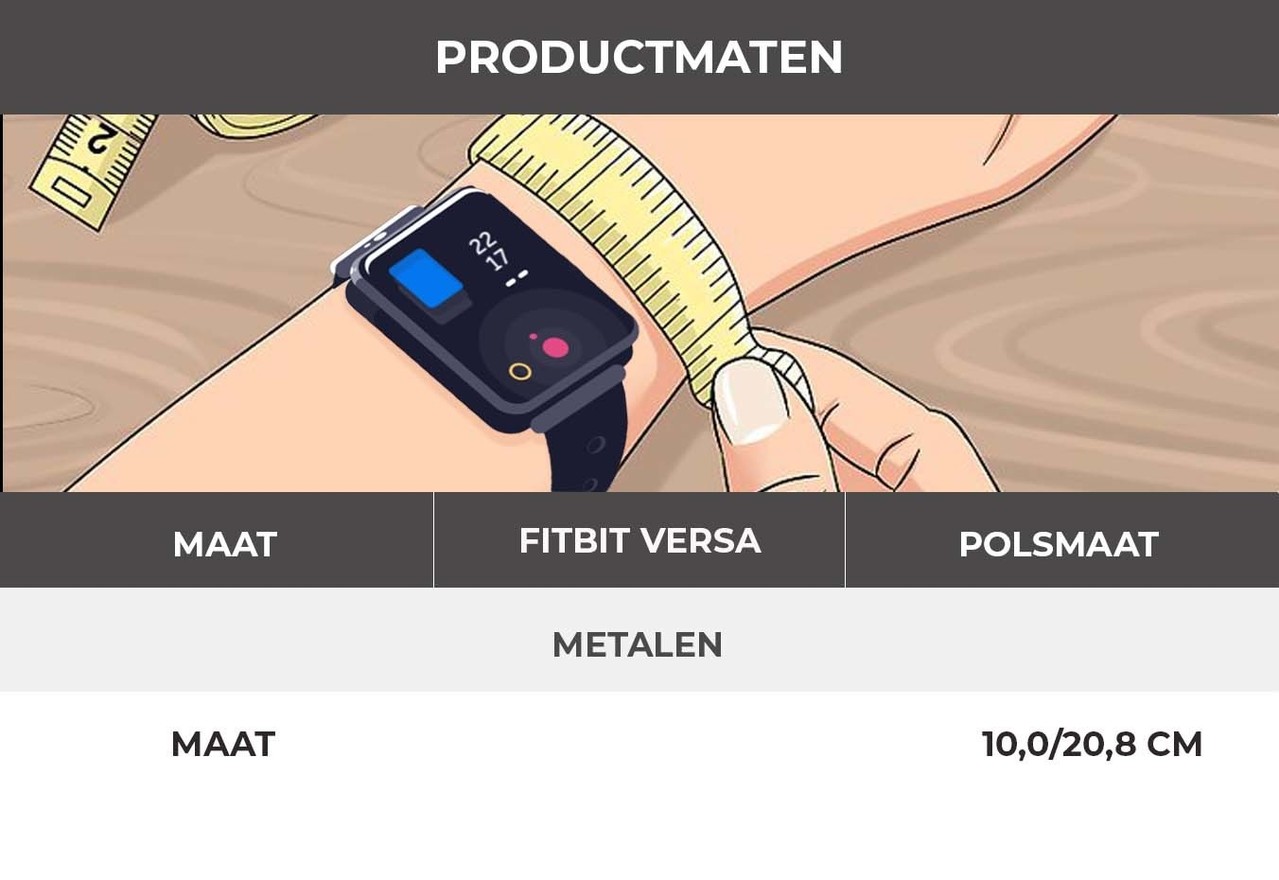 Strap-it® Strap-it Fitbit Versa metalen bandje (goud)