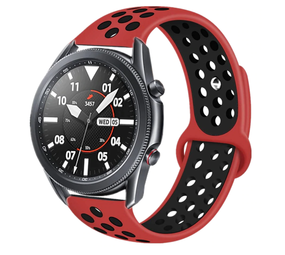 Strap-it® Samsung Galaxy Watch 3 sport band 45mm (rood/zwart)