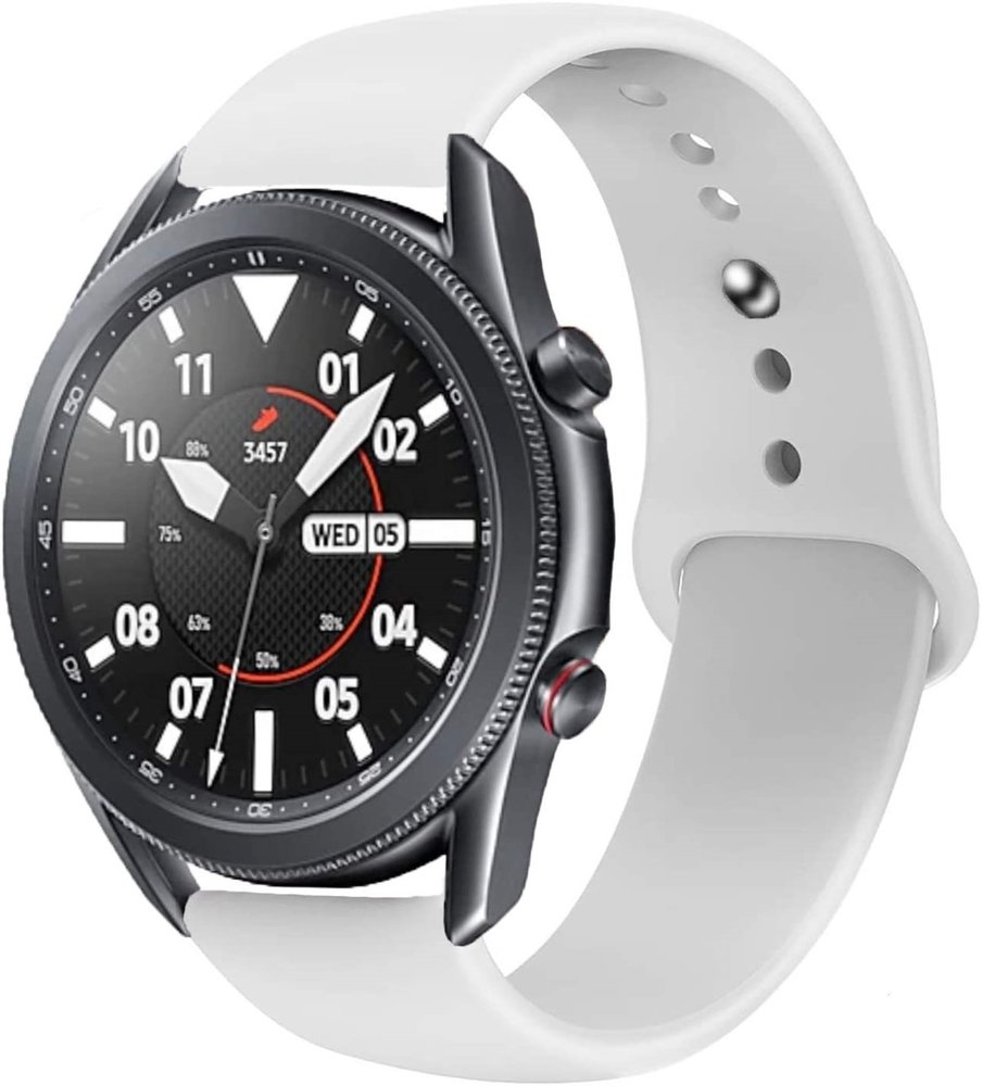 Strap-it® Strap-it Samsung Galaxy Watch 3 sport band 45mm (wit) Strap-it® Strap-it Samsung Galaxy Watch 3 sport band 45mm (wit)