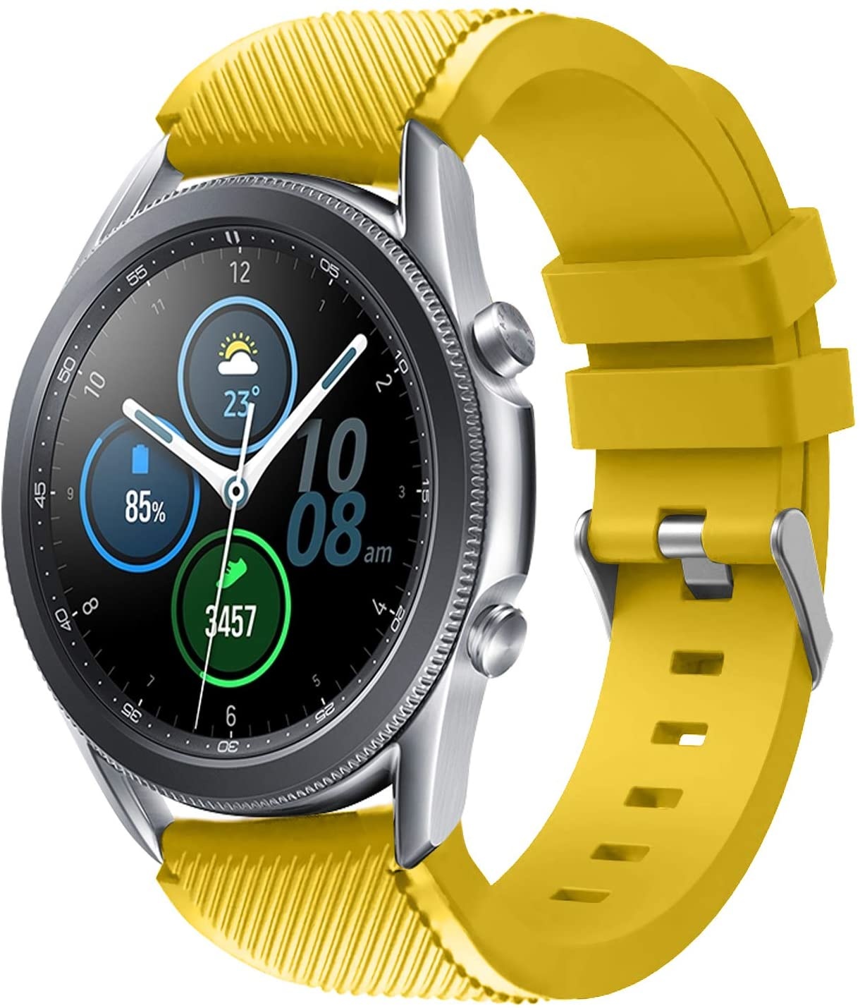 Samsung Galaxy Watch 3 45mm silicone band (geel) - Smartwatchbanden.nl