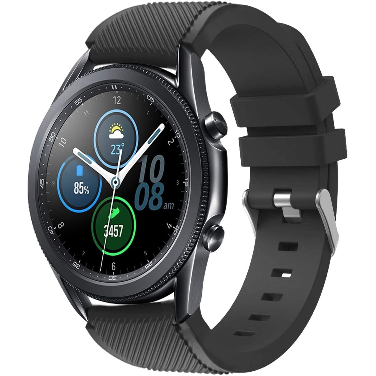 Samsung Galaxy Watch 3 45mm silicone band zwart