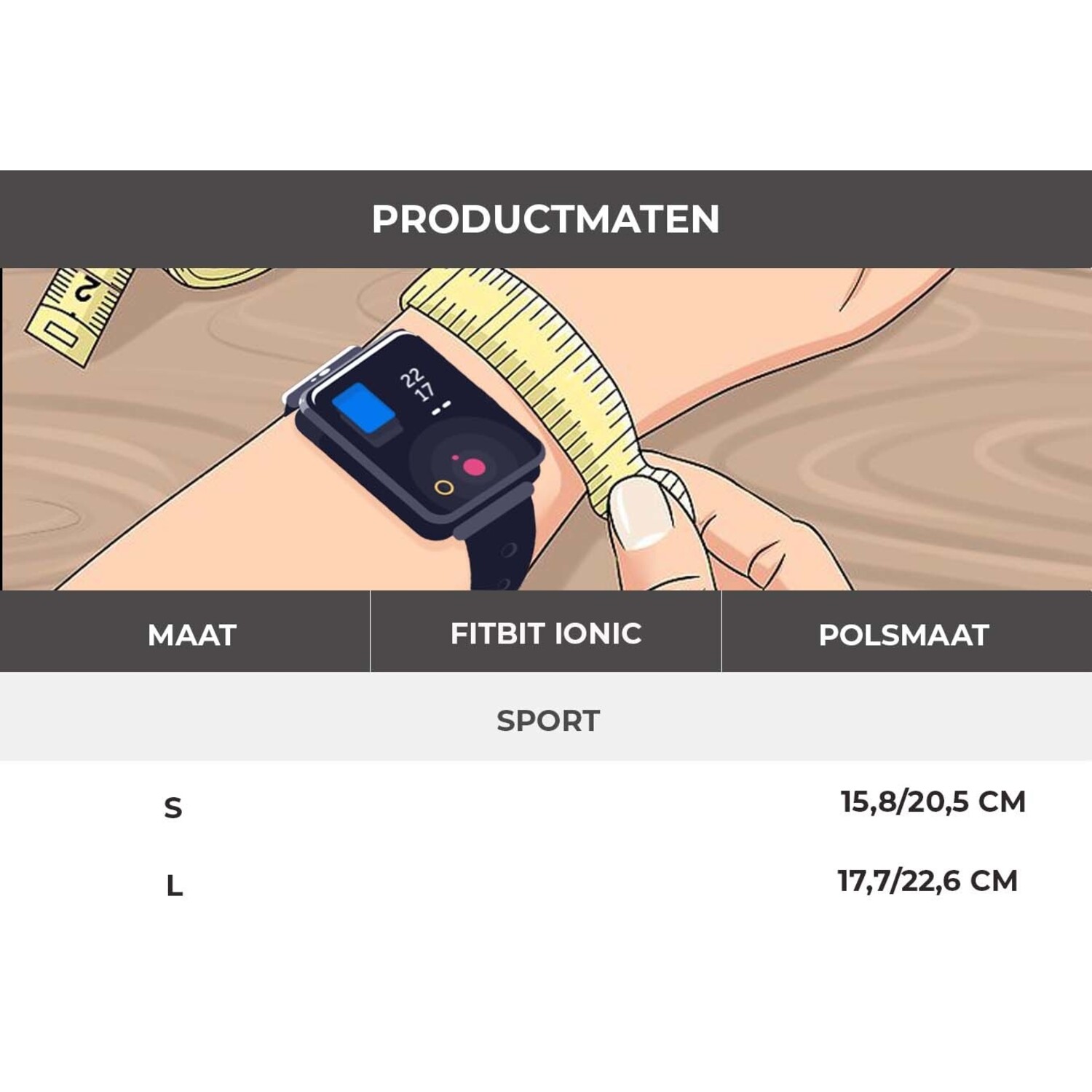 Fitbit Ionic sport band zwart grijs Smartwatchbanden