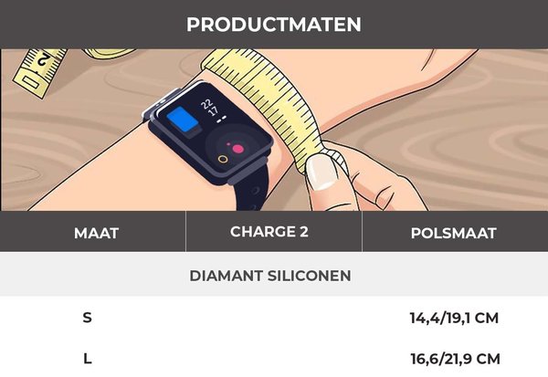 Vies Mannelijkheid Vroegst Fitbit Charge 2 diamant silicone band (zwart) - Smartwatchbanden.nl