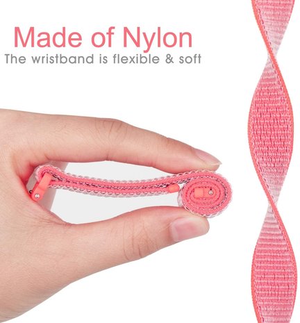 Strap-it® Strap-it Fossil Gen 6 (42mm) nylon band (roze/rood)