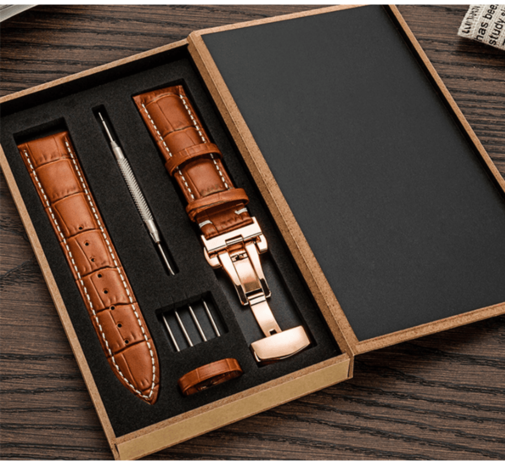 Strap-it® Strap-it Fossil Gen 5e - 44mm luxe leren band (bruin)