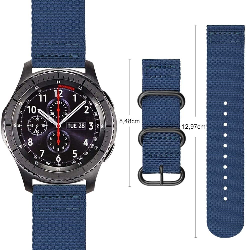 Strap-it® Strap-it Fossil Gen 6 - 44mm nylon gesp band (blauw)