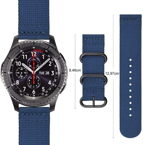 Strap-it® Strap-it Fossil Gen 6 - 44mm nylon gesp band (blauw)
