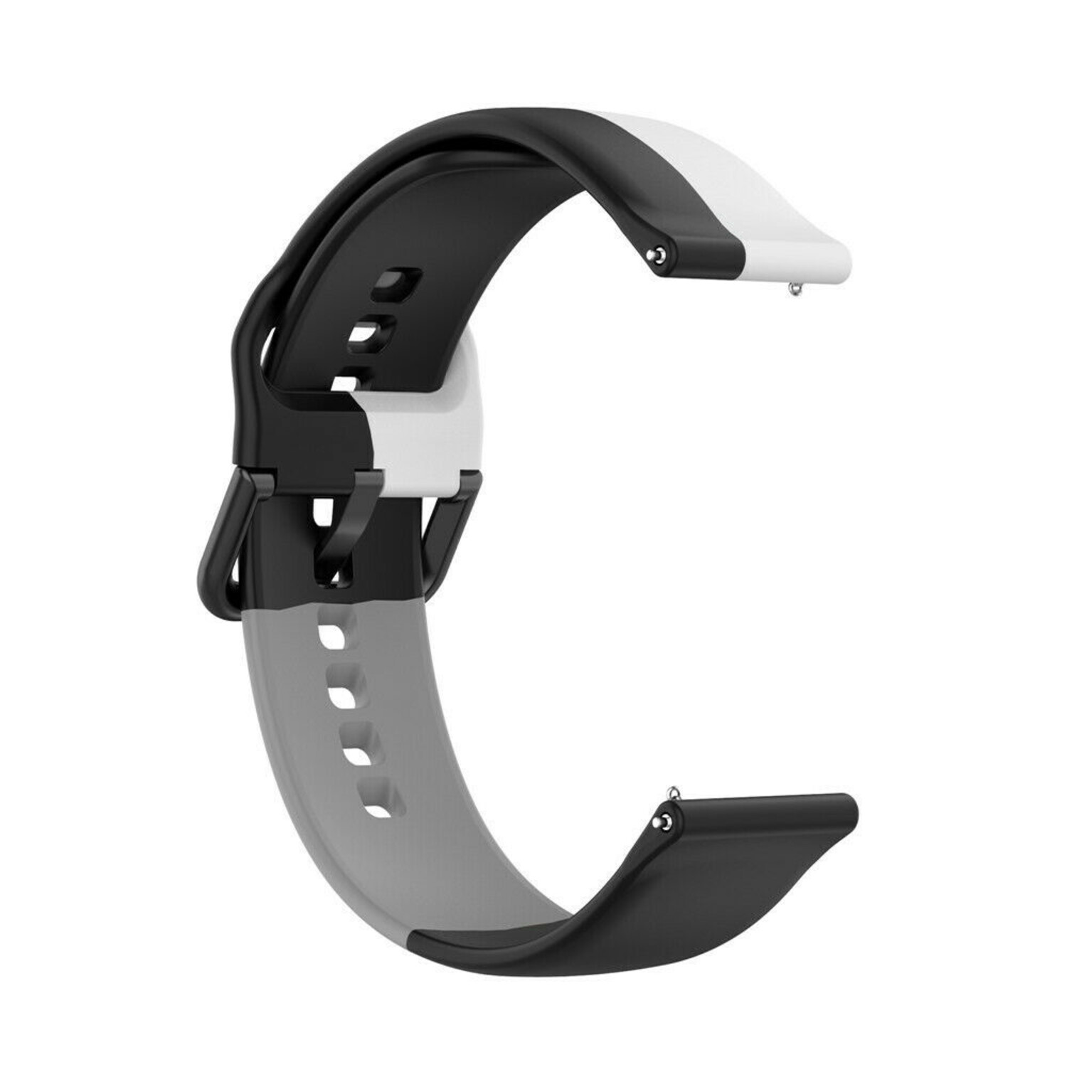 Fossil Gen 6 44mm triple sport band zwart wit grijs Smartwatchbanden