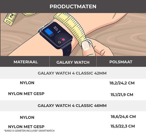 Strap-it® Strap-it Samsung Galaxy Watch 4 Classic 42mm nylon band (olijf)