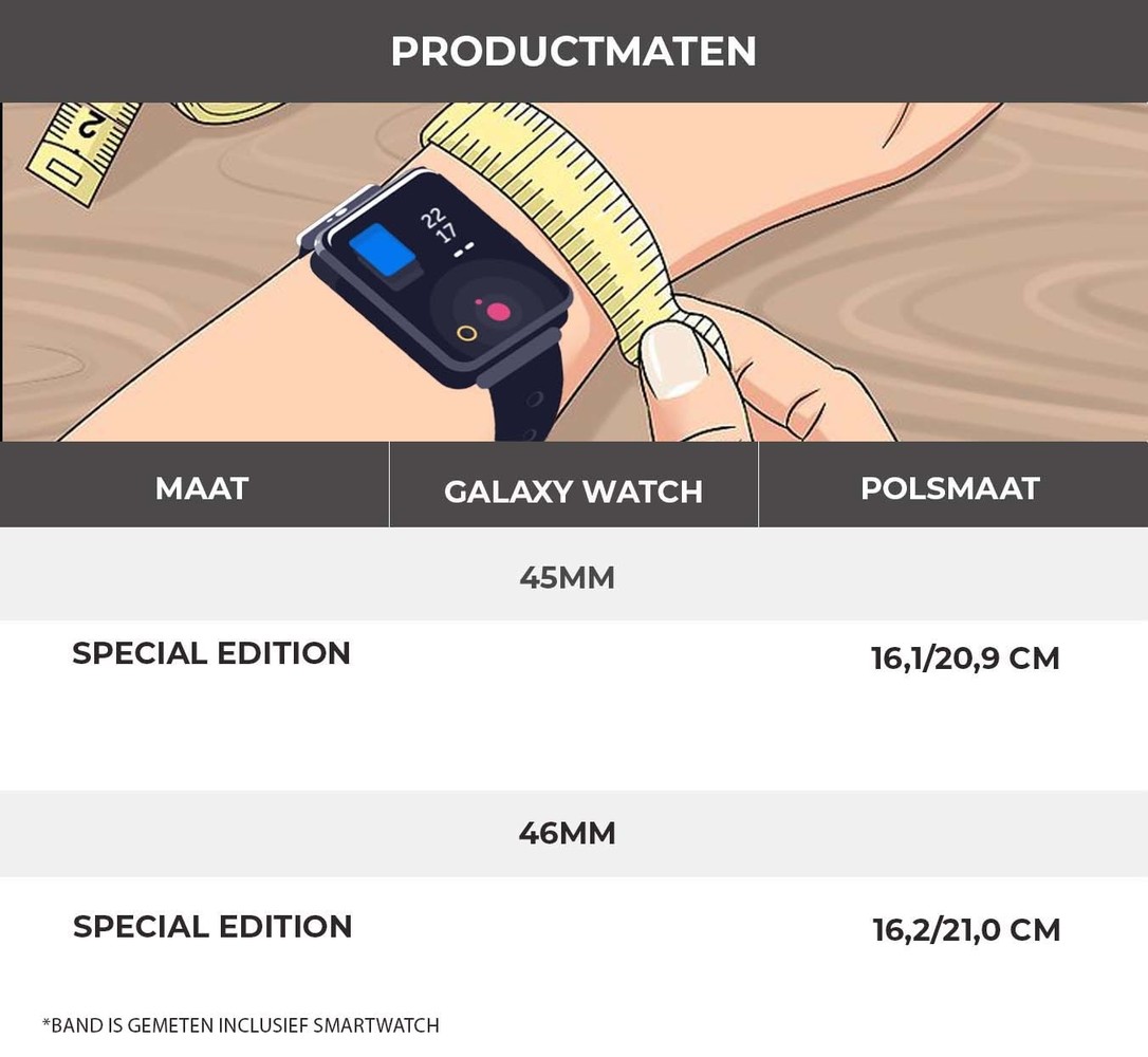 Strap-it® Strap-it Samsung Galaxy Watch 3 Special Edition band 45mm (zwart/wit)