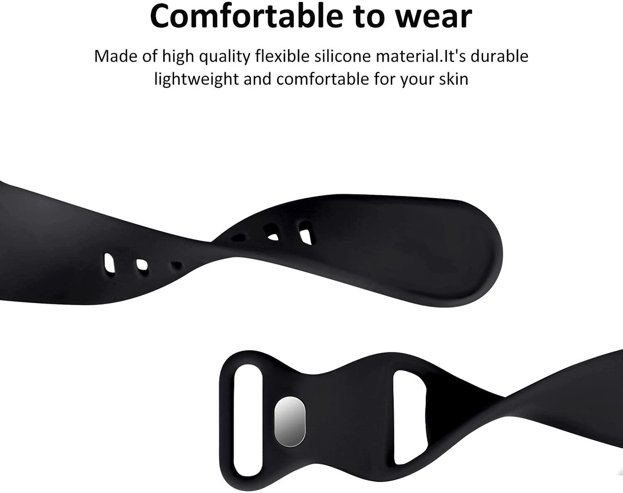 Strap-it® Strap-it Apple Watch siliconen bandje (zwart)