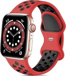 Strap-it® Strap-it Apple Watch sport bandje (rood/zwart)