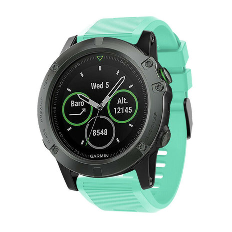 Garmin Fenix 5x 6x siliconen bandje aqua Smartwatchbanden