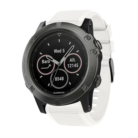 Strap-it® Strap-it Garmin Fenix 5x / 6x siliconen bandje (wit)