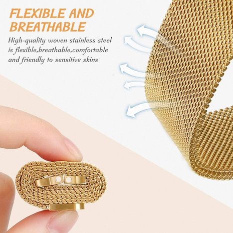 Strap-it® Strap-it OnePlus Watch Milanese band (goud)