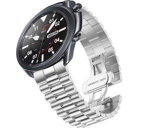 Strap-it® Samsung Galaxy Watch 3 45mm Presidential stalen band (zilver)