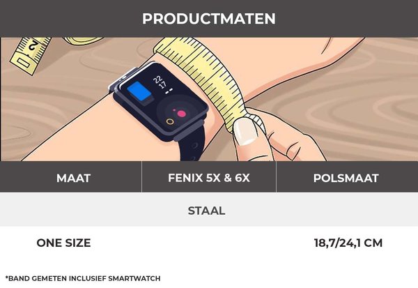 Garmin Fenix 5x 6x stalen band rose goud Smartwatchbanden