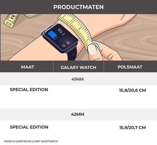 Strap-it® Strap-it Samsung Galaxy Watch Active Special Edition band (zwart/wit)