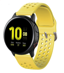 Strap-it® Strap-it Samsung Galaxy Watch Active siliconen bandje met gaatjes (geel)