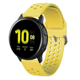 Strap-it® Samsung Galaxy Watch Active siliconen bandje met gaatjes (geel)