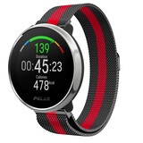 Strap-it® Polar Ignite Milanese band (zwart-rood)