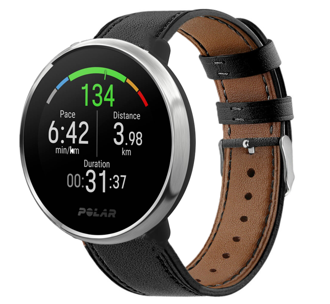 Strap-it® Strap-it Polar Ignite leren bandje (strak-zwart)