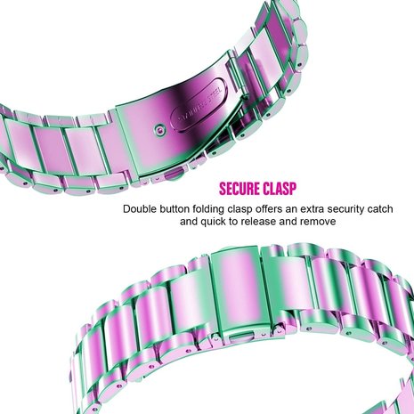 Strap-it® Strap-it Polar Vantage M stalen band (regenboog)