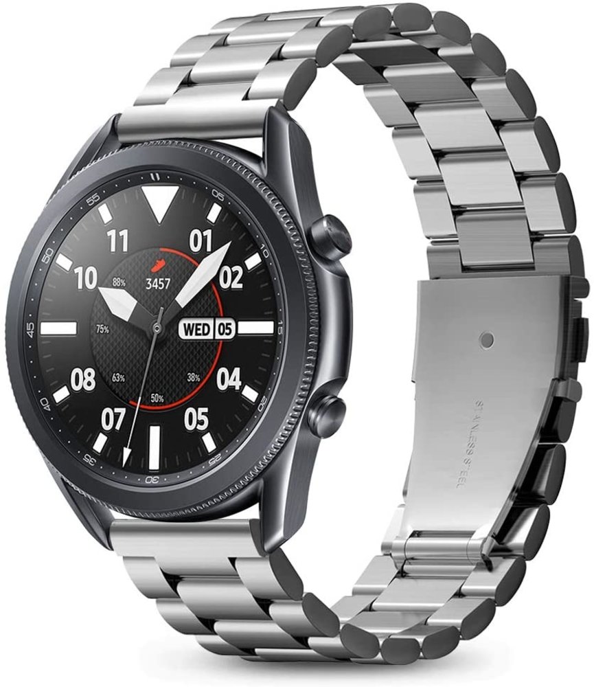 Spigen Spigen Modern Fit Galaxy Watch 3 45mm bandje RVS zilver