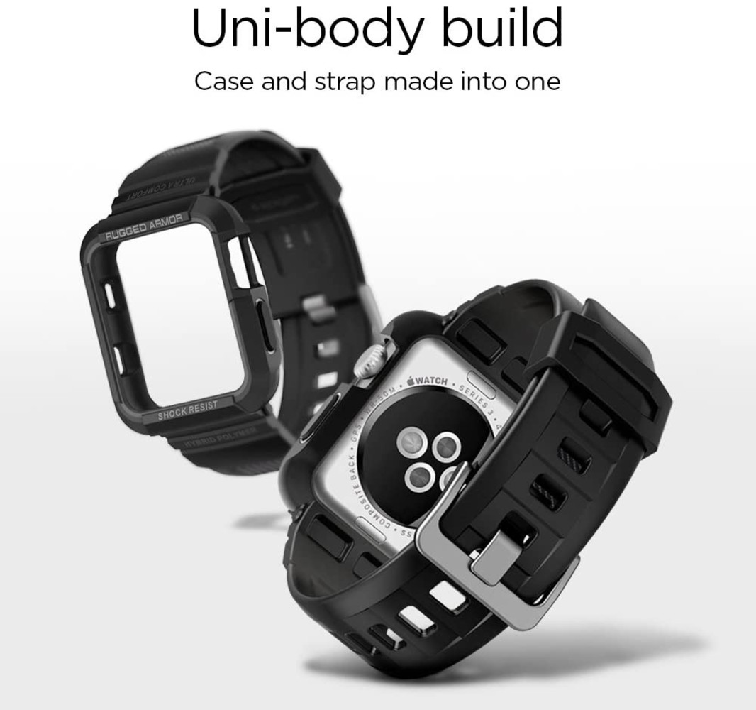 Spigen Spigen Rugged Armor Pro  Apple Watch bandje (zwart)